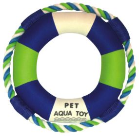 Pet Life 'Life Raver' Rounded Squeaking and Jute Rope Floating Dog Toy Pet Life 'Life Raver' Rounded Squeaking and Jute Rope Floating Dog Toy